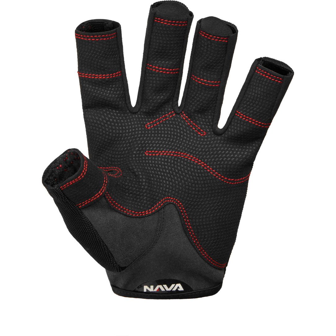 2026 Nava Performance Nava Club Short Finger Sailing Gloves NAVACGSF01 - Black
